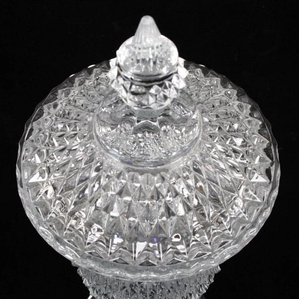 ✨Indiana Glass Diamond Point Apothecary Jar, Pedestal Candy Dish, Chalice - Picture 9 of 12